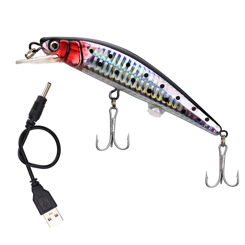 do lighted fishing lures work Simulated Bait Electric Life-Like Vibrate Fishing Lures – Nordenriv tackle Bubblegum Bed Bug | in white LED lights halibut rig Color:Blue & white
