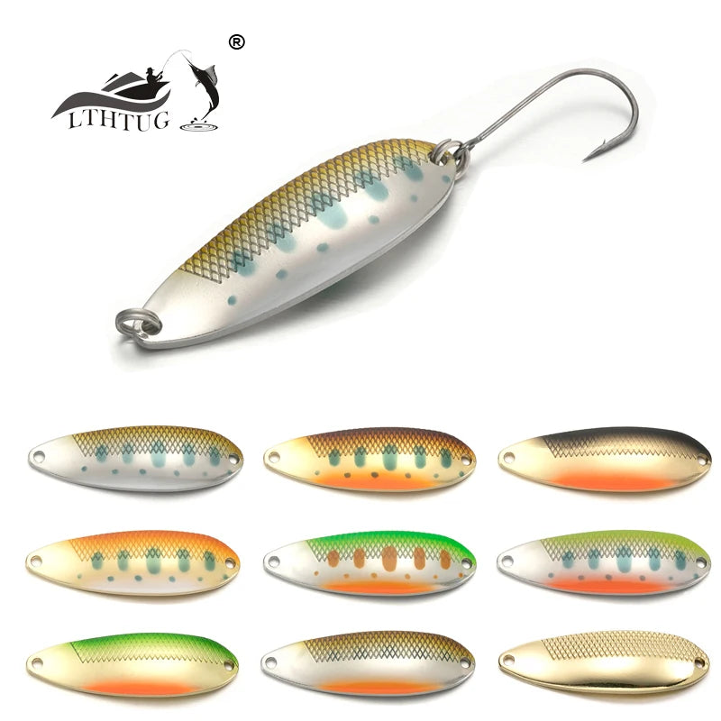 D-S LINE SPOON 6.5G 45Mm Trout Bait Stream Lures Copper Metal Fishing Lures for Trout Pike Perch Salmon