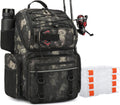 Angelrucksack Mit 2 Rutenhalter & 4 Boxen 50L Wasserabweisende Angeltasche | 900D Nylon Wasserabweisender Angel Rucksack Mit Kühlfach Für Angelzubehör Camping Wandern