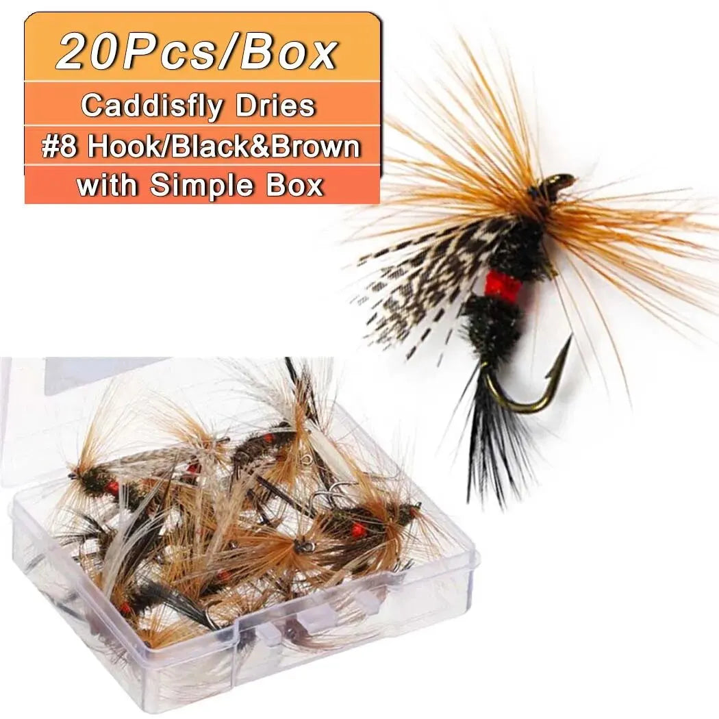 5/10/20Pcs Insects Flies Fly Fishing Lures Dragonfly Topwater Bait Dry Fliestrout Artificial Caddisfly Dries