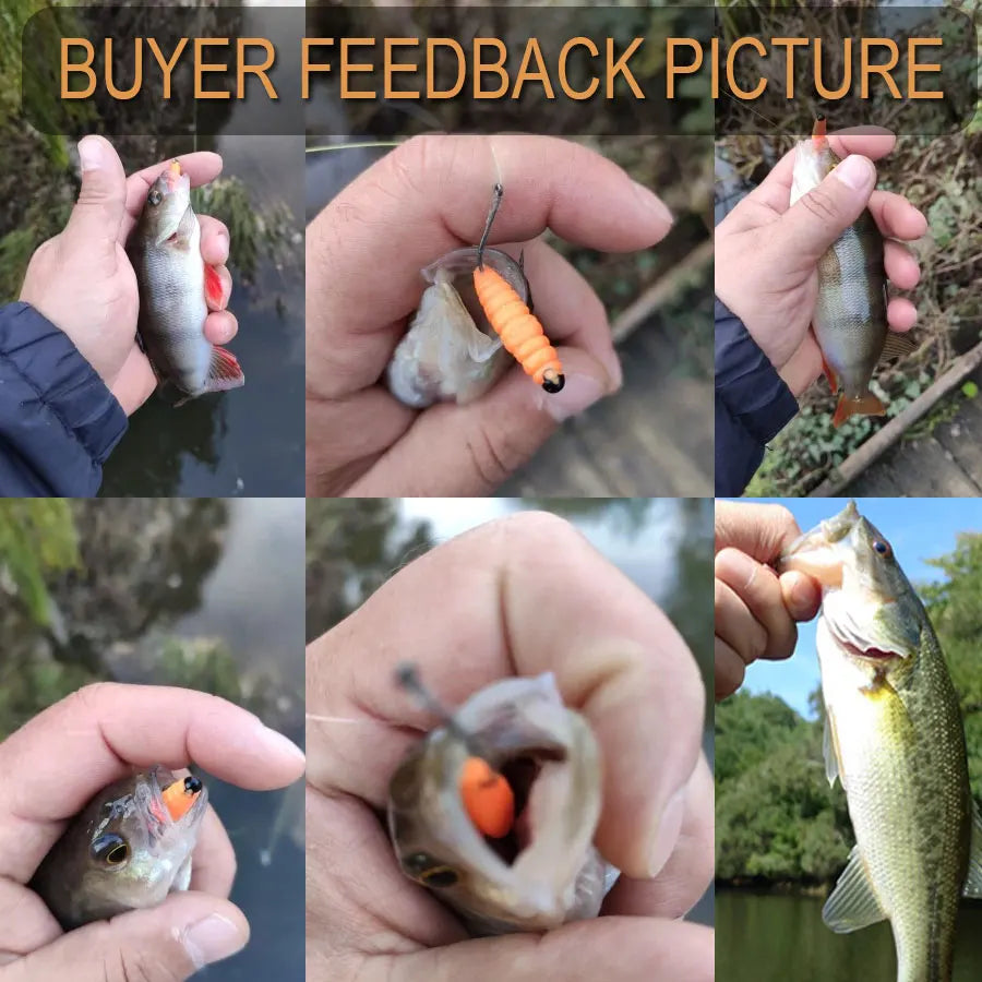 1Box 3Cm Larva Swimbait Silicone Worm Baits Rubber Shrimp Wobbler Carp Fishy Smell Fishing Lures Vivid Isca Pesca