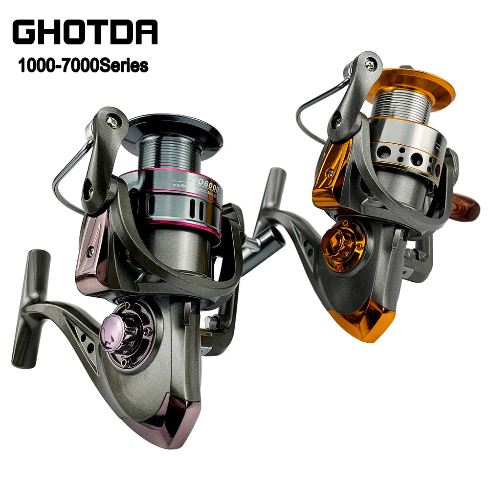 Metal Spool Spinning Fishing Reel 1000-7000 Series Fishing Wheel Drag Systerm 10Kg Fishing Tackle Saltwater Freshwater Fishing