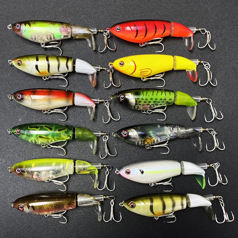 90Mm 14G Rotating Tail Fishing Lures Flexible Whopper Plopper Artificial Bait Swimbait Topwater Bass & Redfish Fishing Supplies