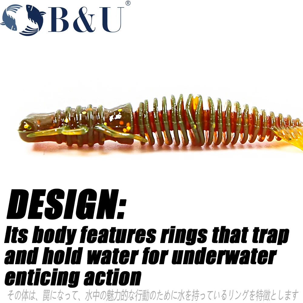 Larva Soft Fishing Lures Artificial Lures Silicone Wobblers for Pike Swimbait Jigging Plastic Baits Worm