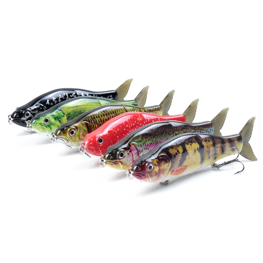 6.5Inch 56G Wobbler Jointed Fishing Lures Hard Glide Bait Soft Tail Float Slide Swimbait Bass Fishing Tackle