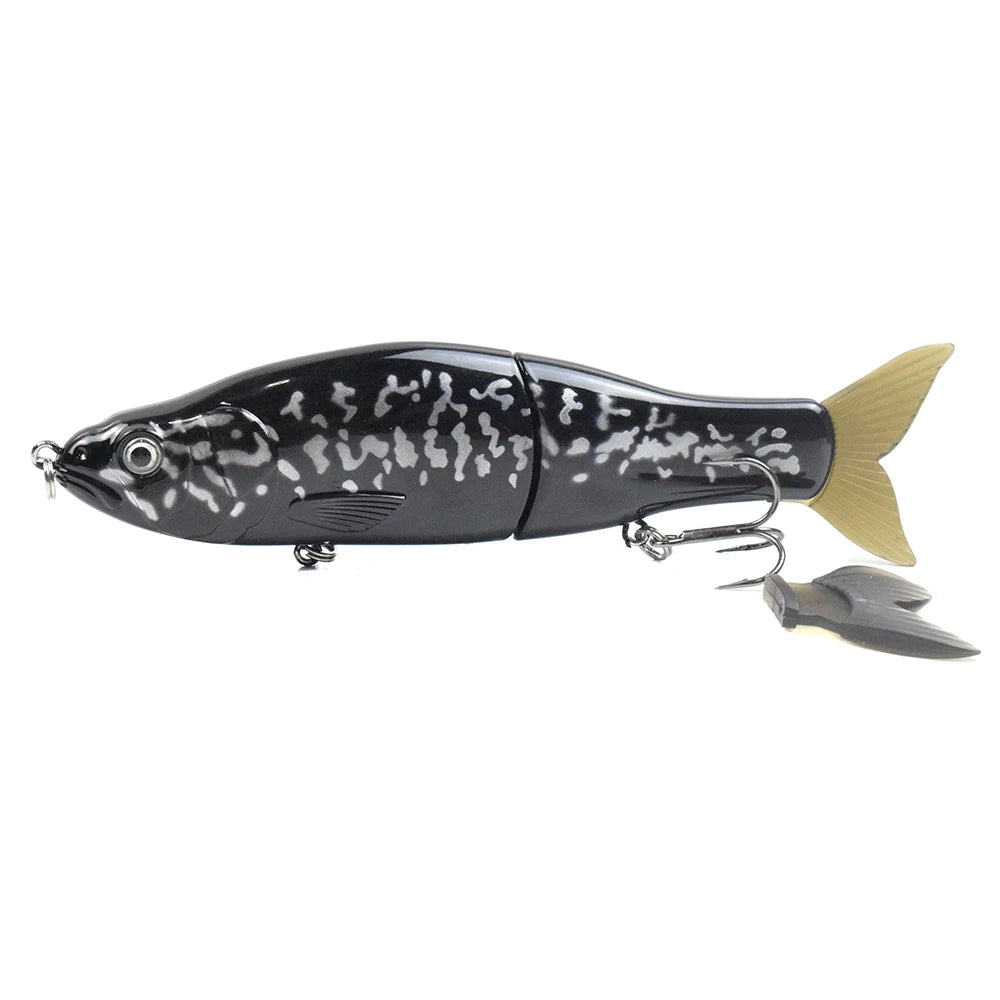 6.5Inch 56G Wobbler Jointed Fishing Lures Hard Glide Bait Soft Tail Float Slide Swimbait Bass Fishing Tackle