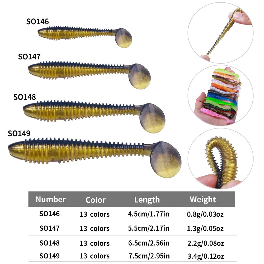 Rubber Spinning Baits False Bait Perch Baits Silicone Lures for Fishing Artificial Swimbaits for Bass Carp Tackle