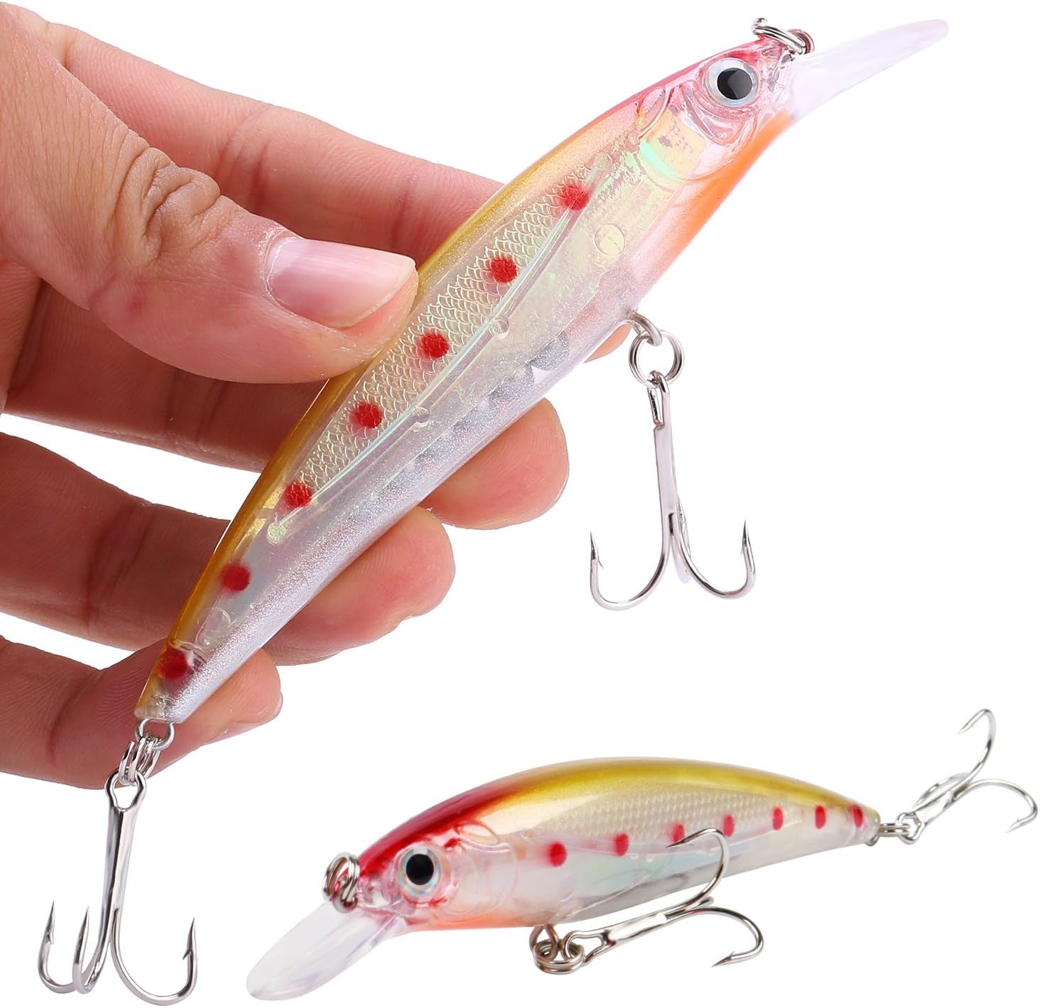 Sougayilang Minnow Fishing Lures Crankbaits Set Fishing Hard Baits Swimbaits Boat Topwater Lures for Trout Bass Perch Fishing