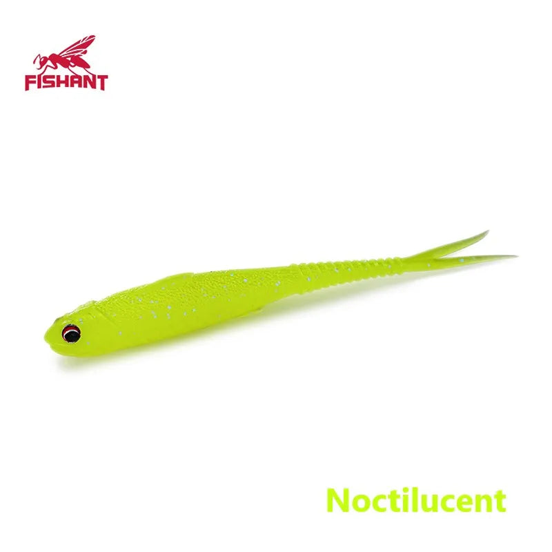Real Shad 2.5Inch 3.1Inch Floating Pesca Artificial Silicone Soft Bait Fork Tail Jigging Fishing Lures Noctilucent
