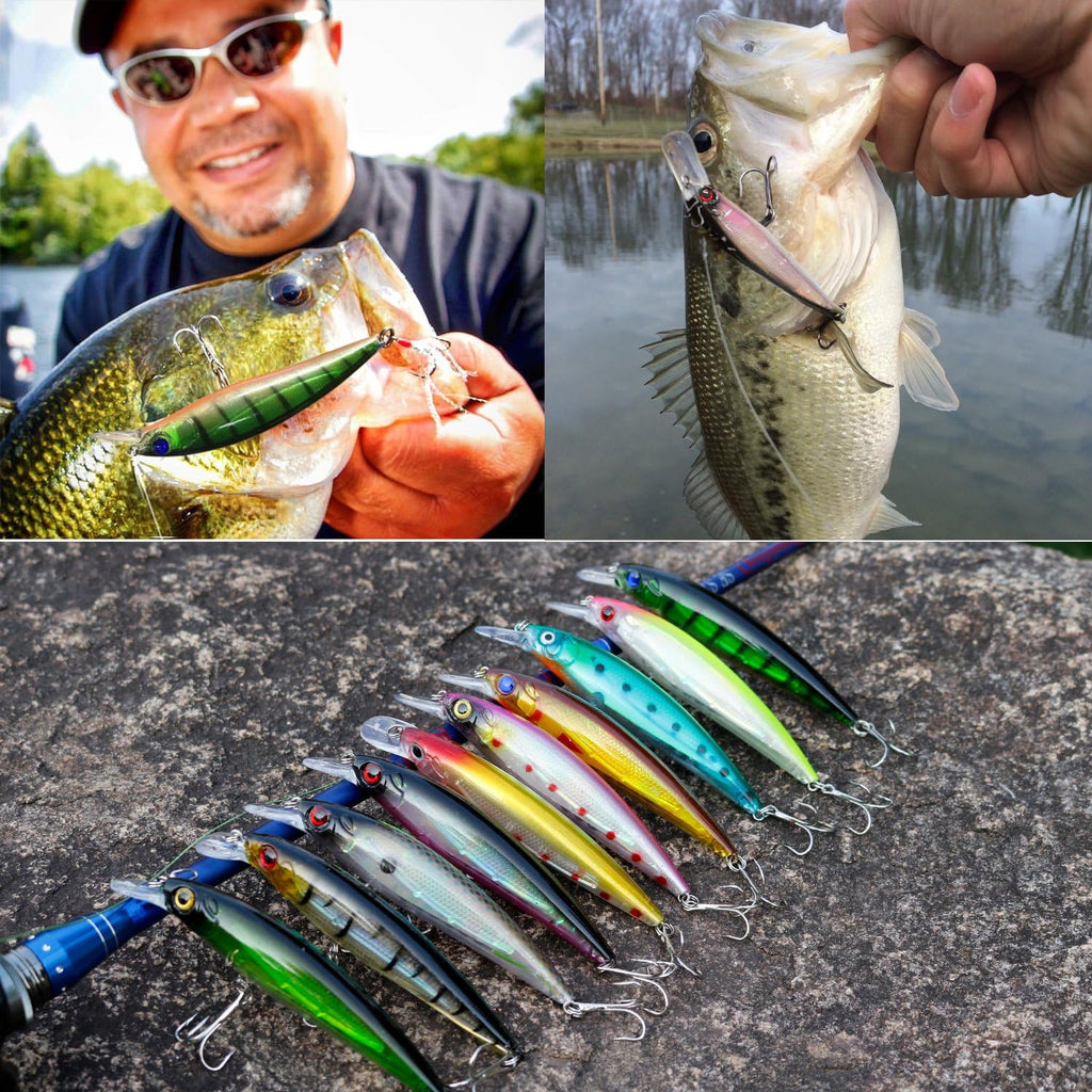 Sougayilang Minnow Fishing Lures Crankbaits Set Fishing Hard Baits Swimbaits Boat Topwater Lures for Trout Bass Perch Fishing