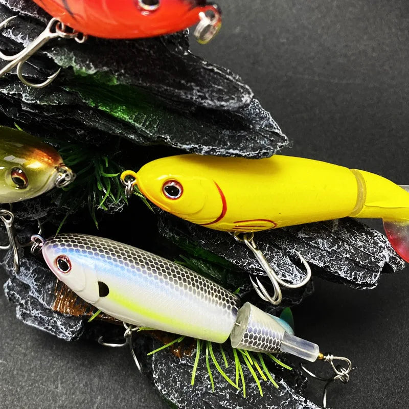 90Mm 14G Rotating Tail Fishing Lures Flexible Whopper Plopper Artificial Bait Swimbait Topwater Bass & Redfish Fishing Supplies