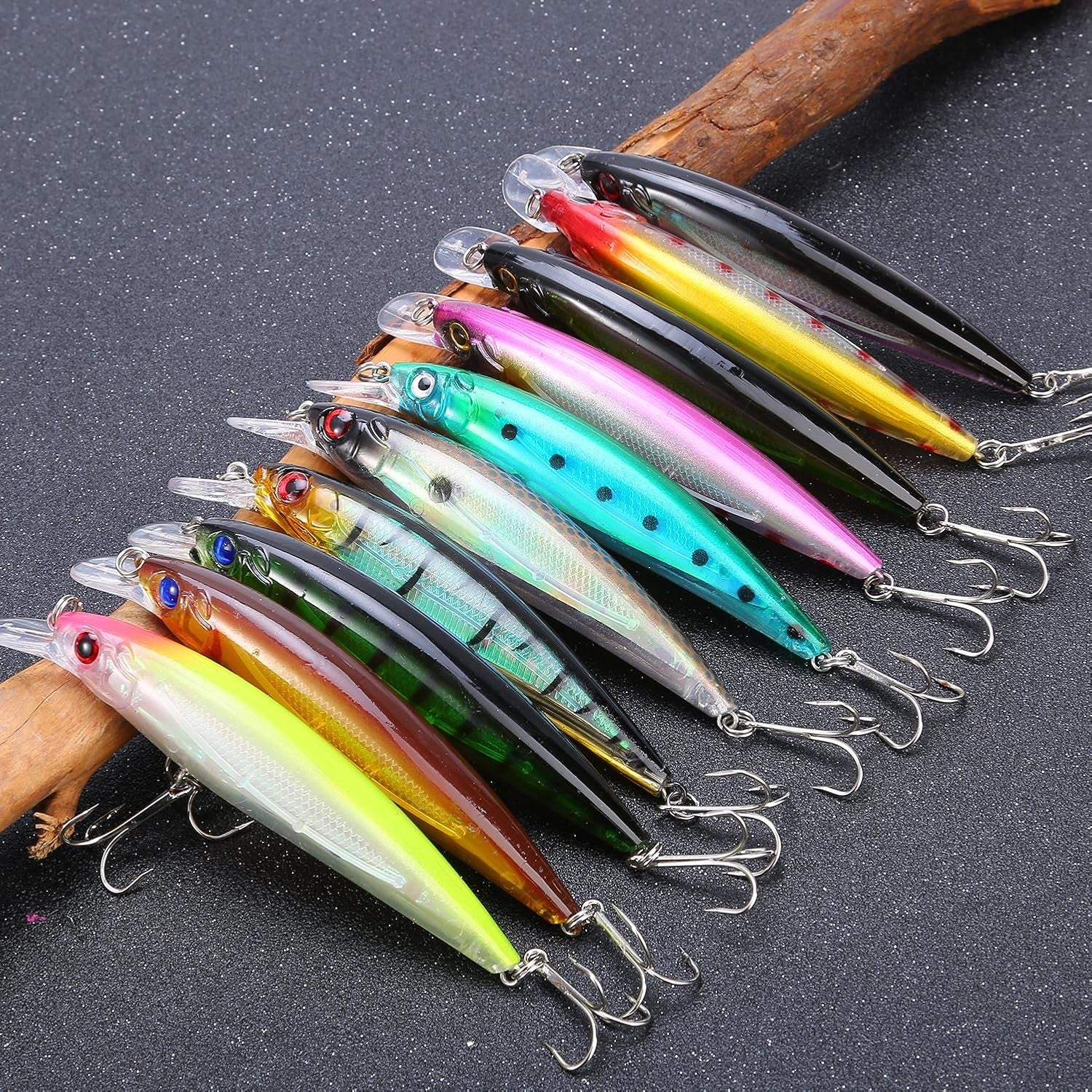 Sougayilang Minnow Fishing Lures Crankbaits Set Fishing Hard Baits Swimbaits Boat Topwater Lures for Trout Bass Perch Fishing
