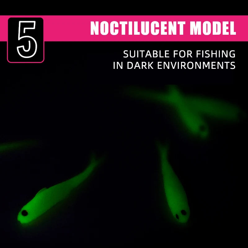 Real Shad 2.5Inch 3.1Inch Floating Pesca Artificial Silicone Soft Bait Fork Tail Jigging Fishing Lures Noctilucent