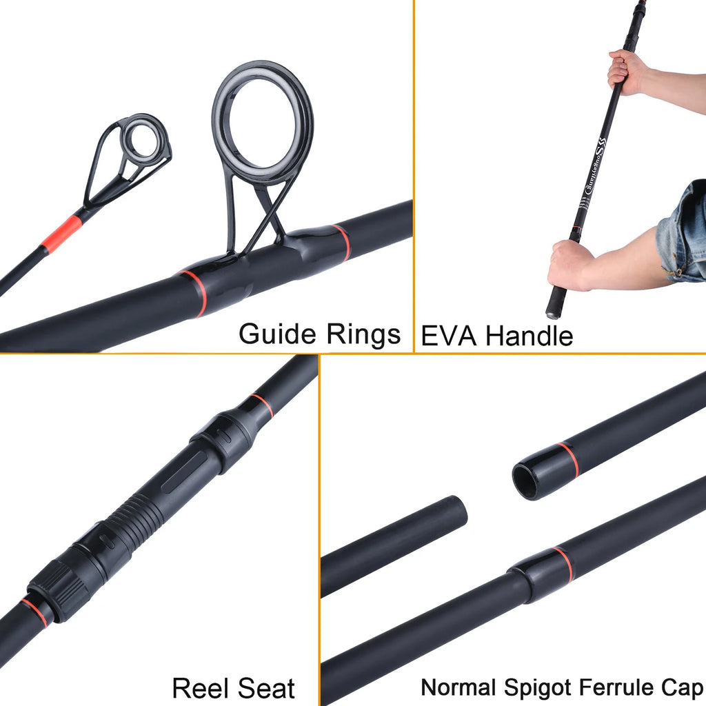 3.0M/ 3.6M 6/7 Sections Carp Fishing Rod Feeder Hard Carbon Fiber Fishing Rod Travel Fishing Pole Fishing Tackle