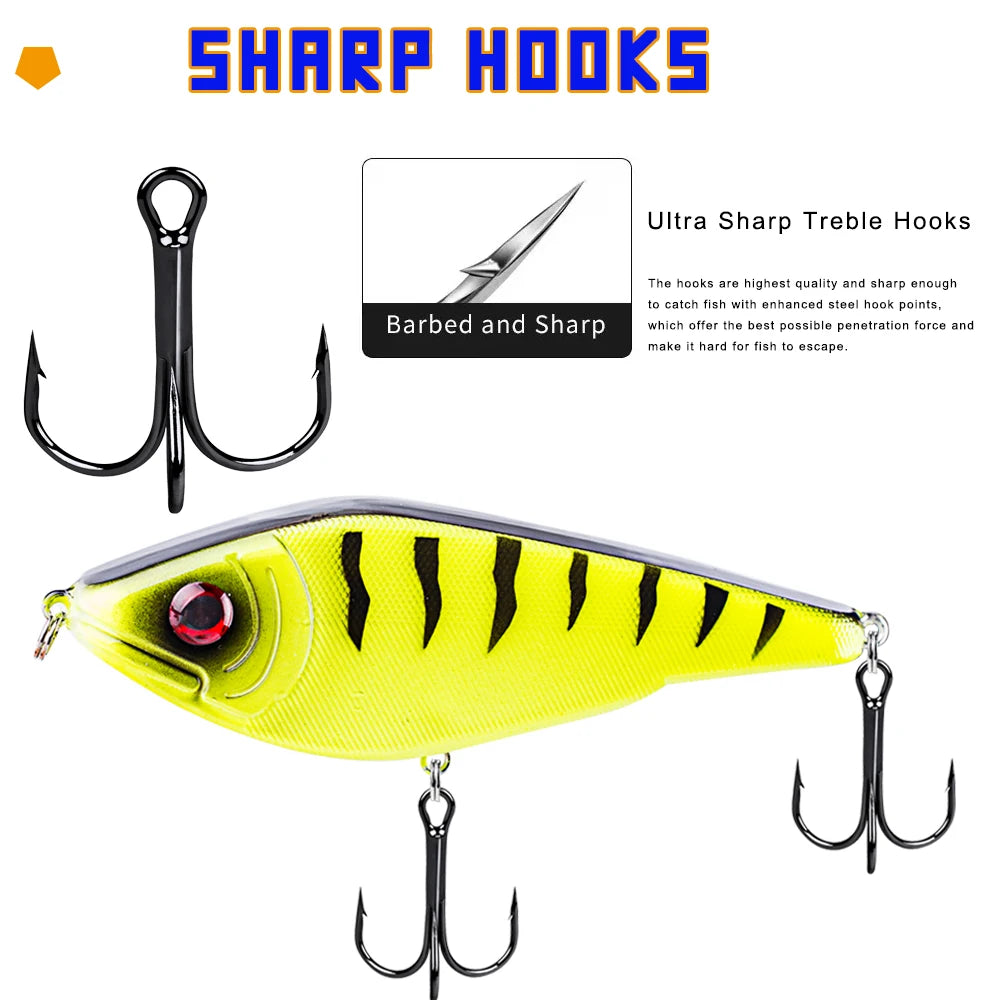 Slow Sinking Jerkbait 9Cm/26G Hard Artificial Fishing Lures Wobbler Hard Bait VIB Jerk Bait Pike Musky Fishing Tackle