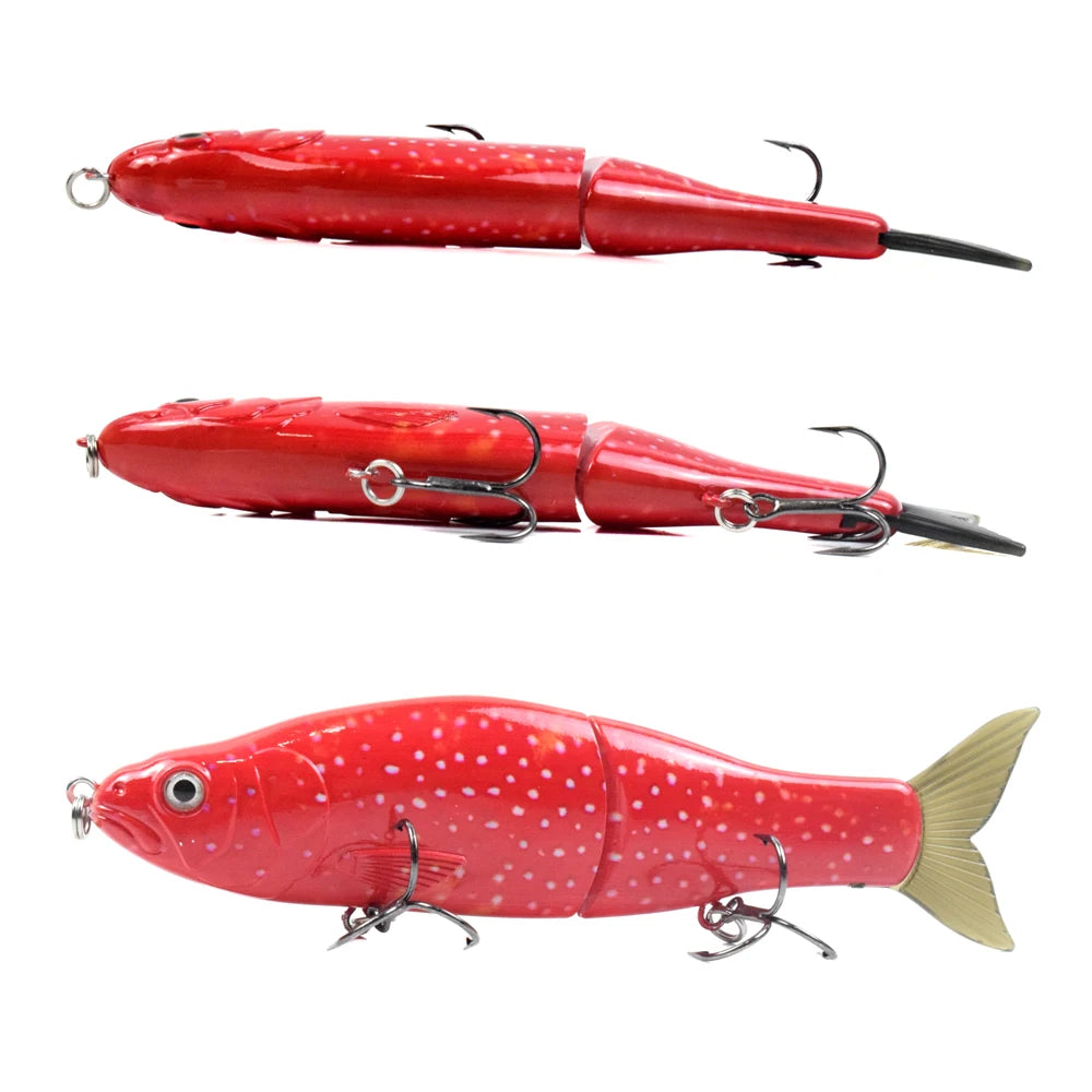 6.5Inch 56G Wobbler Jointed Fishing Lures Hard Glide Bait Soft Tail Float Slide Swimbait Bass Fishing Tackle