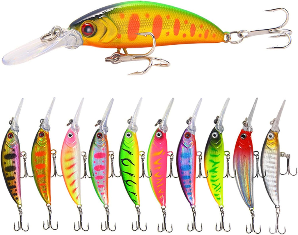 Wobbler Kunstköder Set, Angelköder Kunstköder, 5,7G I 7Cm Fishing Lures, Hecht Angelköder, Soft Vivid Angeln Köder, Mit Drillingshaken Für Forelle, Barsch, Hecht, Lachs, Angeln Geschen