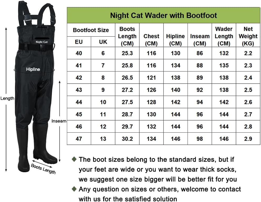 Night Cat Wathose Herren Damen Frauen Wathose Mit Stiefeln Wasserdichte Atmungsaktive Crosswater Waders