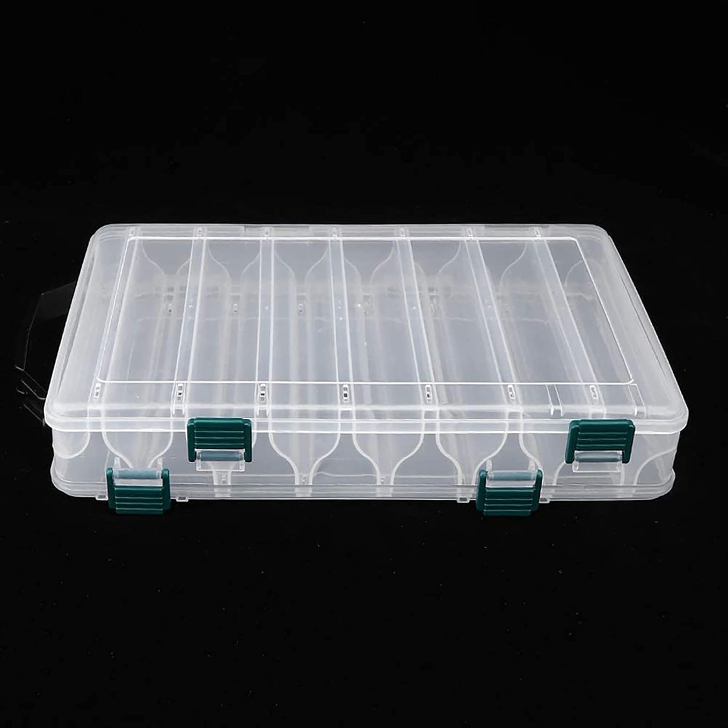 Doppelseitige Angelbox, Kunststoff Angelzubehör Köderbox, Aufbewahrungsbox Für Angelzubehör Mit Fächern, Wasserdicht Tragbare Angel Zubehör Box Für Angelbegeisterten (27L X 18B X 4,7H Cm, Weiß)