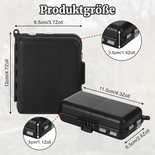 2 Stück Köderbox Angeln, Schwarze Mini Angelzubehör, Angelbox, 7 Fächer Und 9 Fächer Angelkoffer, Angel Zubehör Für Aufbewahrung Von Ködern