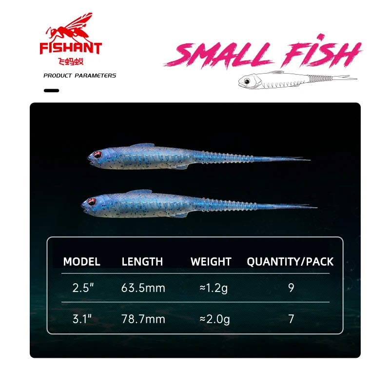 Real Shad 2.5Inch 3.1Inch Floating Pesca Artificial Silicone Soft Bait Fork Tail Jigging Fishing Lures Noctilucent