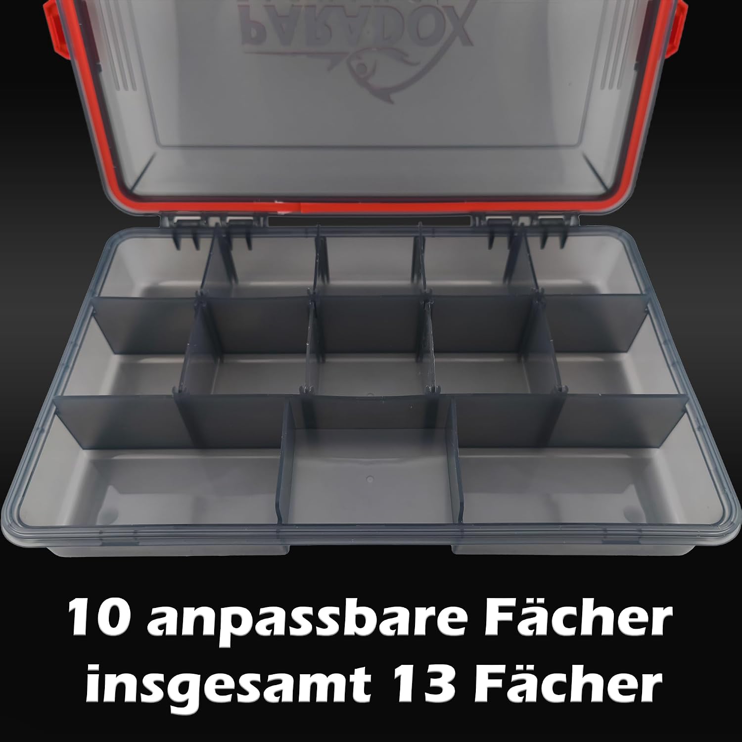 Paradox Fishing Wasserdichte Tackle Box M, 27,5 × 18 × 5 Cm