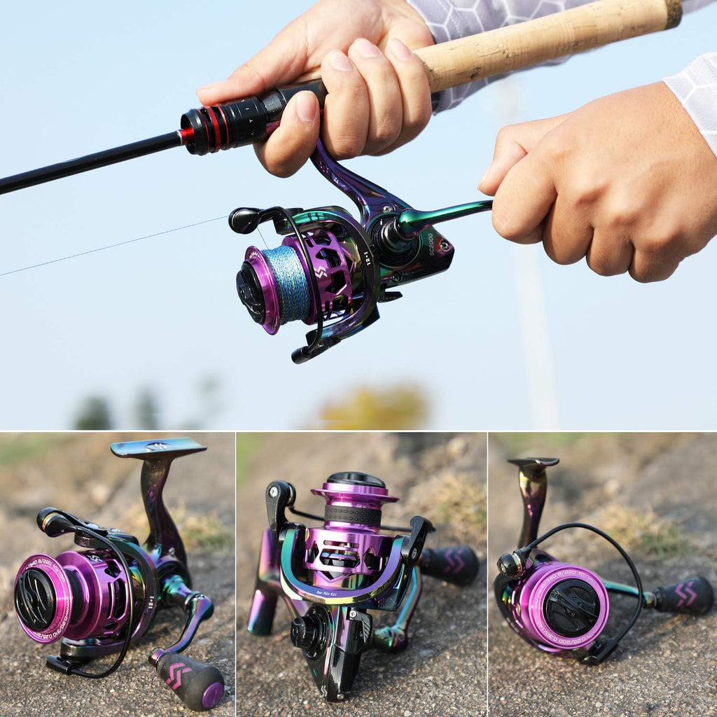 Sougayilang Spinning Angelrolle 6.0:1 Gear Ratio Graphit Rahmen 12 + 1 BB Bunte Angelrolle Mit 25 Lbs Carbon Drag, Super Polymer Griffe Für Süßwasser Oder Salzwasser Spinnen Reel
