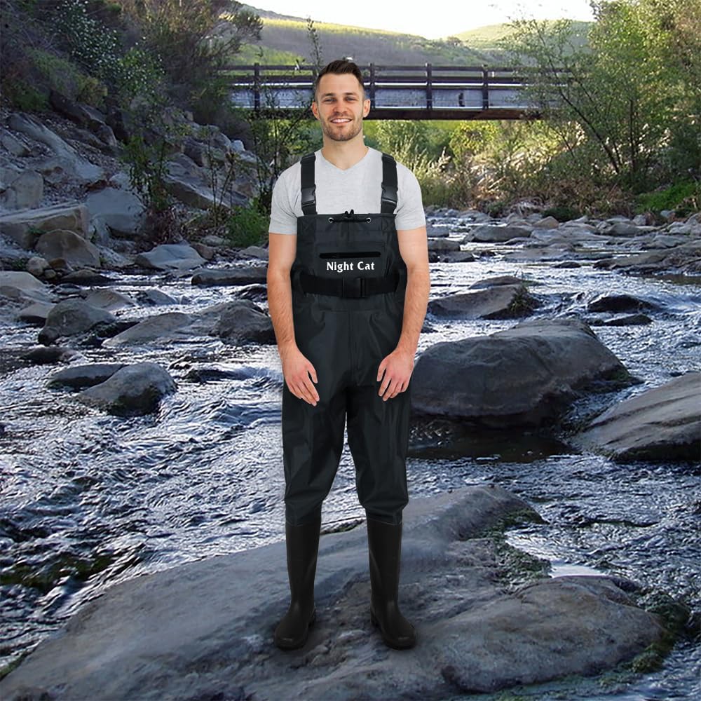 Night Cat Wathose Herren Damen Frauen Wathose Mit Stiefeln Wasserdichte Atmungsaktive Crosswater Waders