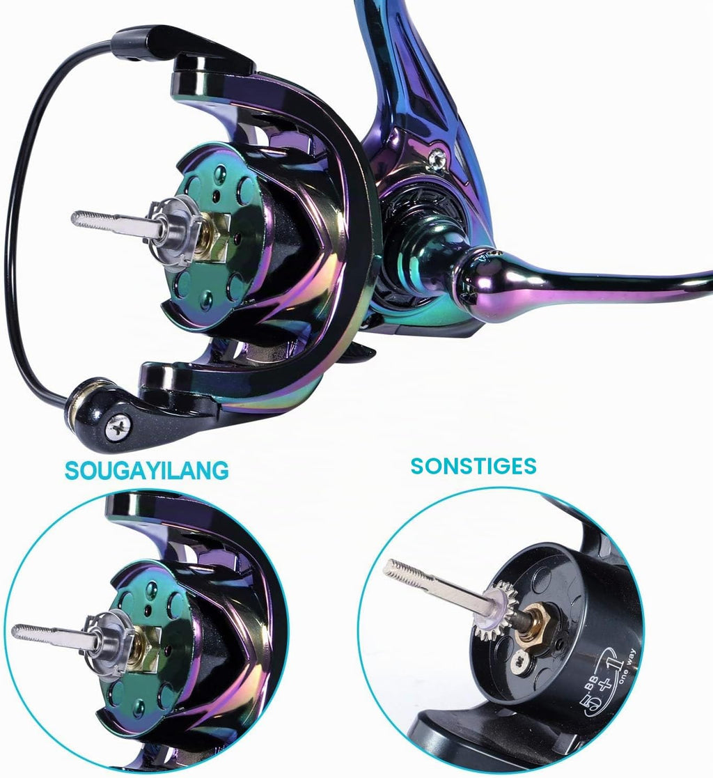 Sougayilang Spinning Angelrolle 6.0:1 Gear Ratio Graphit Rahmen 12 + 1 BB Bunte Angelrolle Mit 25 Lbs Carbon Drag, Super Polymer Griffe Für Süßwasser Oder Salzwasser Spinnen Reel