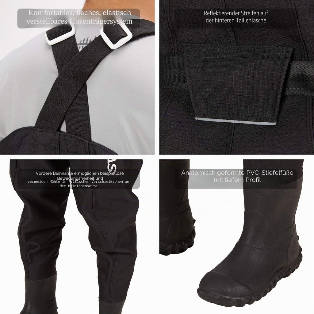 Bassdash 3D Anglerhose Wathose Wader Ultra High Strength Black Plaid Nylon PVC Angeln Jagd Wathosen Für Männer