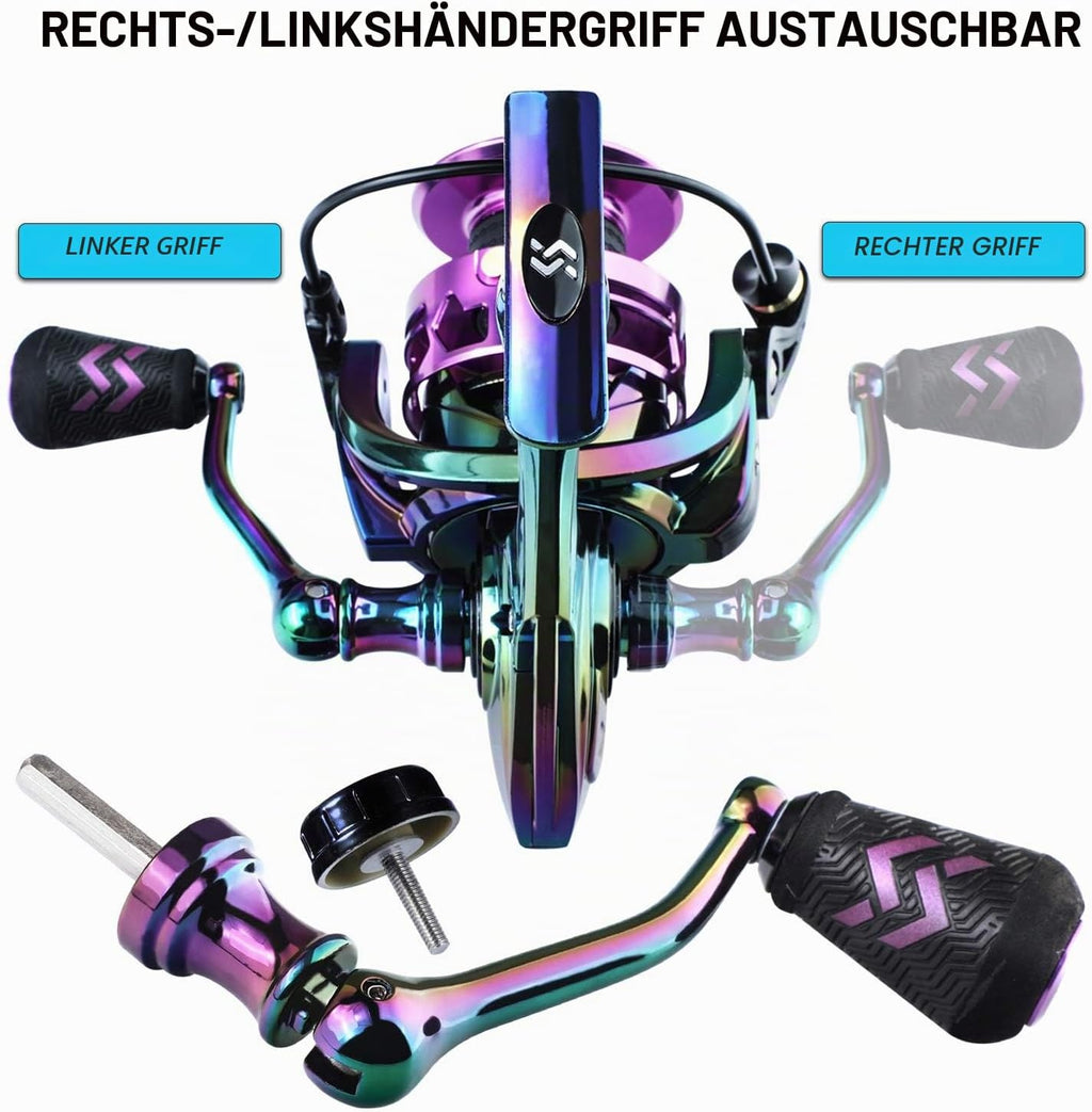 Sougayilang Spinning Angelrolle 6.0:1 Gear Ratio Graphit Rahmen 12 + 1 BB Bunte Angelrolle Mit 25 Lbs Carbon Drag, Super Polymer Griffe Für Süßwasser Oder Salzwasser Spinnen Reel