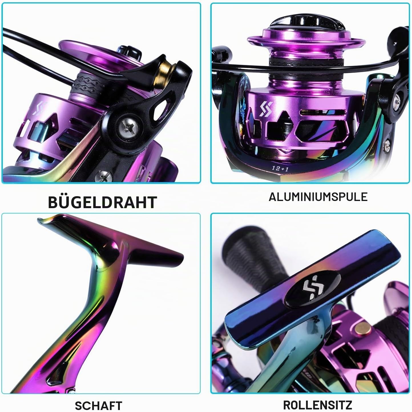 Sougayilang Spinning Angelrolle 6.0:1 Gear Ratio Graphit Rahmen 12 + 1 BB Bunte Angelrolle Mit 25 Lbs Carbon Drag, Super Polymer Griffe Für Süßwasser Oder Salzwasser Spinnen Reel