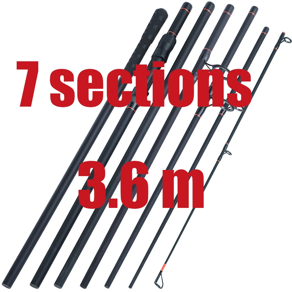 3.0M/ 3.6M 6/7 Sections Carp Fishing Rod Feeder Hard Carbon Fiber Fishing Rod Travel Fishing Pole Fishing Tackle