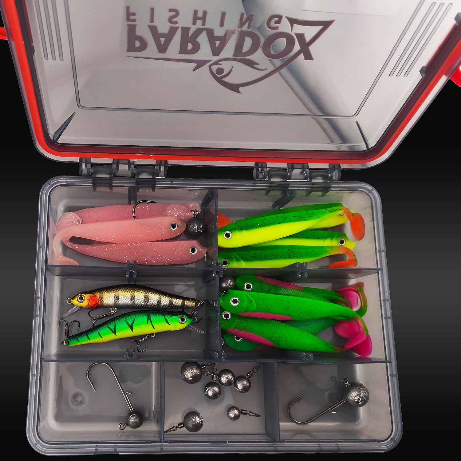 Paradox Fishing Wasserdichte Köderboxen I S 23X17,5X5Cm I Angelbox Köderbox Angeln Angelkoffer Groß Tackle Box Angeln Angelkasten - Für Angelzubehör