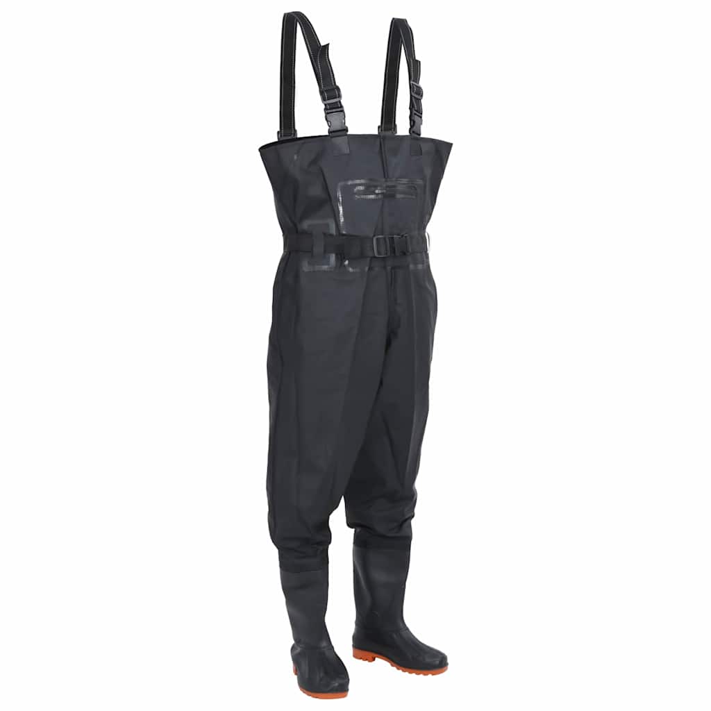 Vidaxl wading suit with boots and belt size 43 black