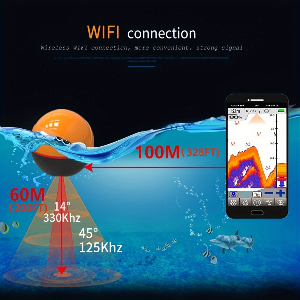 NNETM WIFI Fish Finder Wireless Sonar Echo Sounder