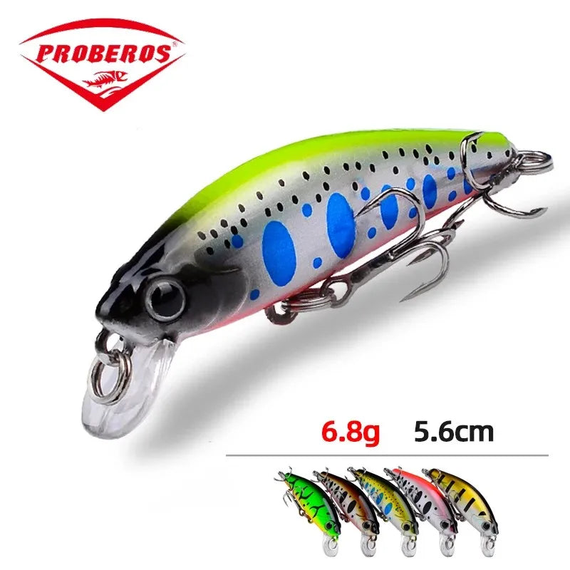 Mini Sinking Minnow Wobblers Fishing Lures 5.6Cm 6.8G Trout Artificial Plastic Hard Bait Jerkbait Crankbait Bass Fishing Tackle