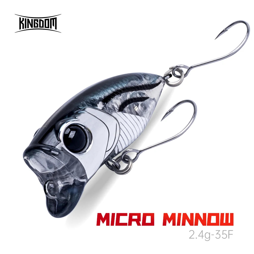 Micro Popper Topwater Fishing Lures 2.4G 35Mm Z-Action Hard Bait High Quality Floating Minnow Single Hook for Bass Pike