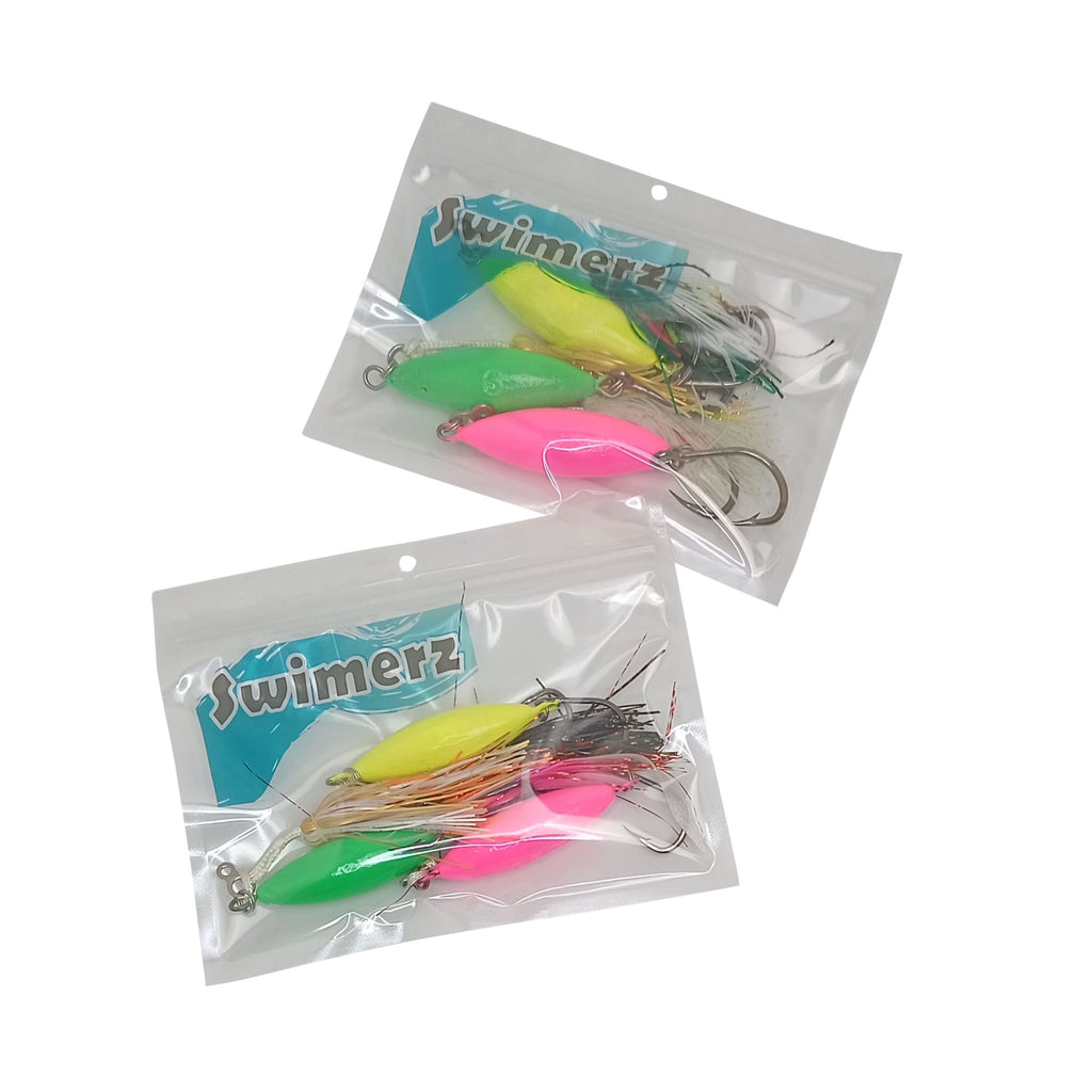Swimerz Eddy Bomber Jig, 120gm, Super Glow, 3 pack-2
