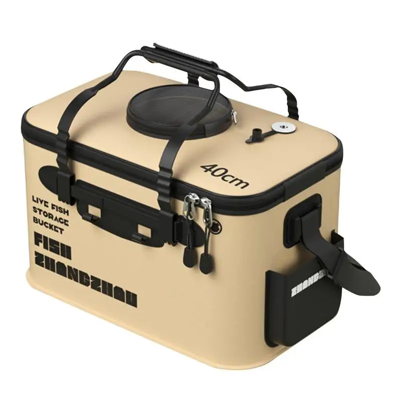 NNEOBA Folding Live Fish Bucket with Portable EVA Water Tank