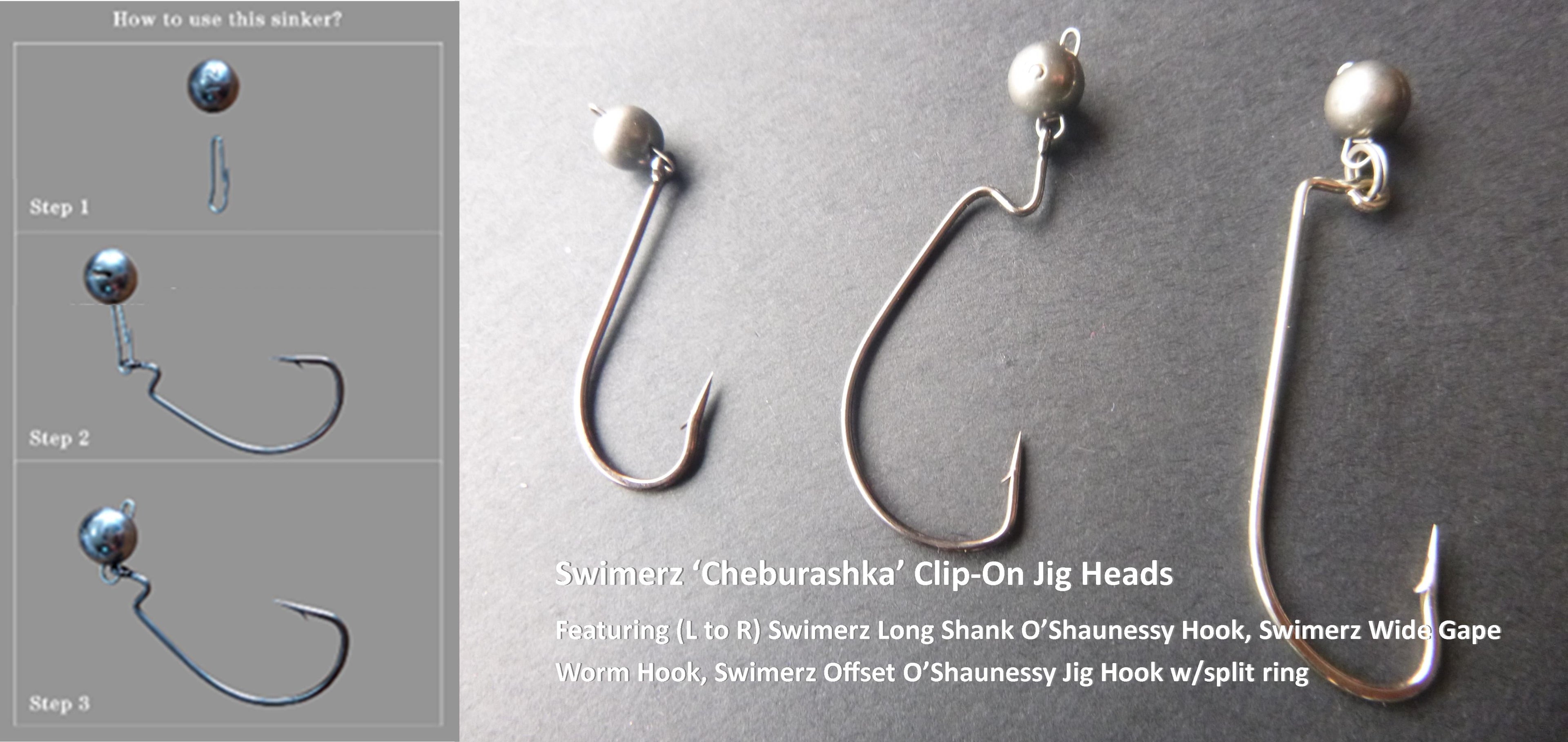 Swimerz 7gm Cheburashka Clip-On Jig Head, Lead, 25 pack-1