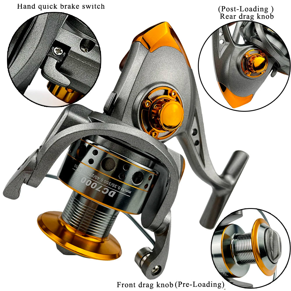Fishing Reel Spinning 1000-7000 Series Metal Spool Spinning Wheel for Sea Fishing Carp Fishing