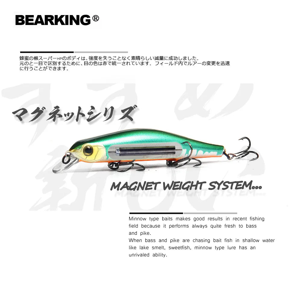 Z110 BEARKING 11Cm 17G Magnet System SP Top Hard Fishing Lures Minnow Quality Baits Wobblers Fishing Tackles