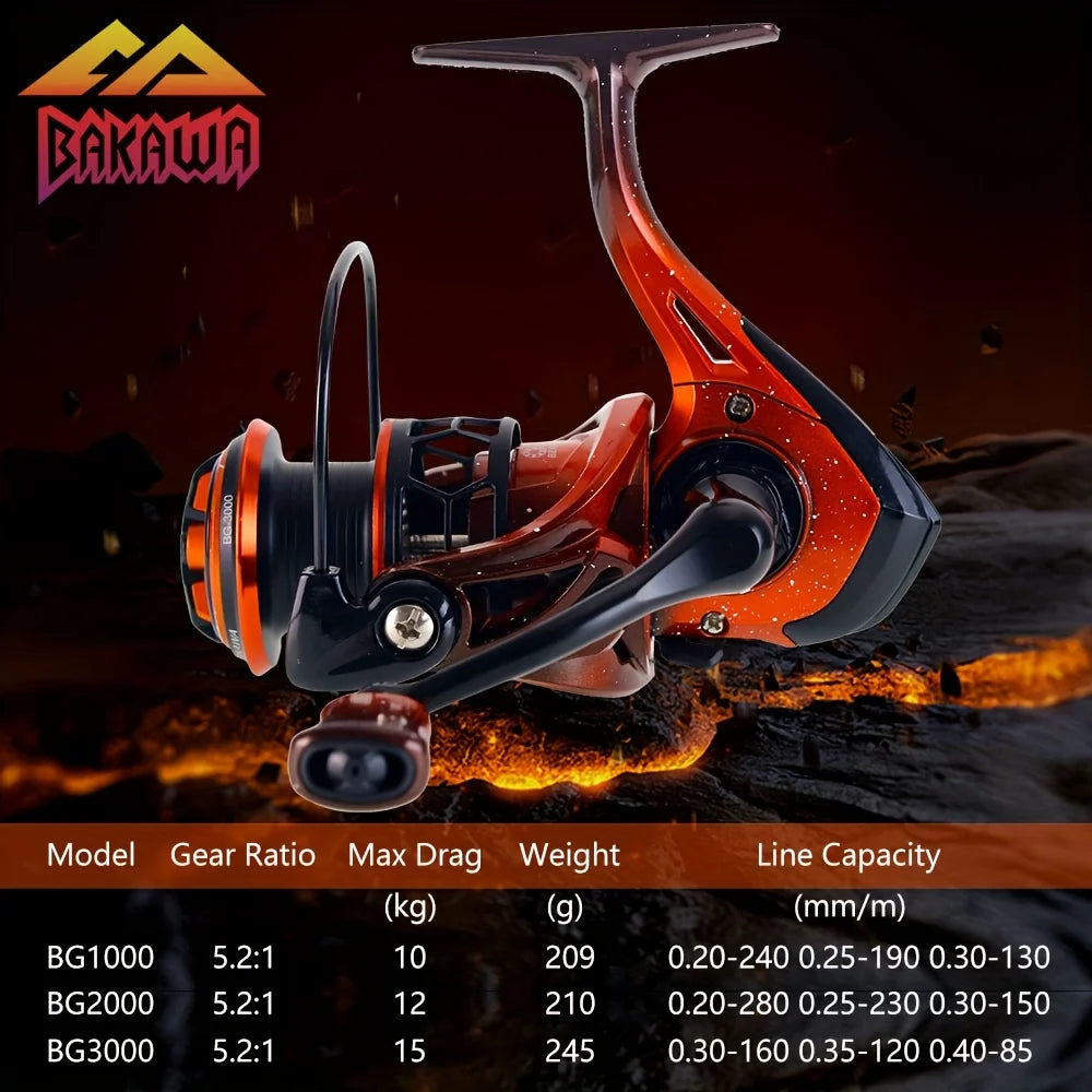 Spinning Reel Fishing Reels Fishing Accessories 1000 2000 3000 Series Fishing Equipment Metal Line 5.2:1 Fishing Goods