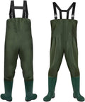 Wathose, Wathose Wasserdicht 70D Nylon Composite PVC Angelhose, Fischerhose Mit Rutschfesten Gummistiefeln, Teichhose, Hochwasserhose, Für Baustellen, Angeln, Bauernhöfe, Gärten