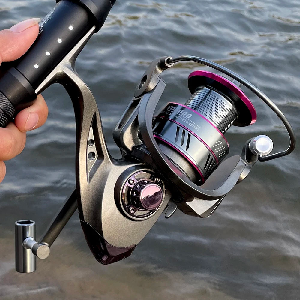 Metal Spool Spinning Fishing Reel 1000-7000 Series Fishing Wheel Drag Systerm 10Kg Fishing Tackle Saltwater Freshwater Fishing