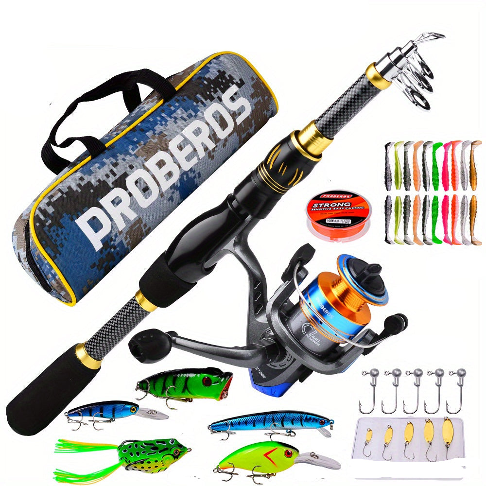 NNETM Fishing Rod Reel Combo Kit with Lures and Bag-0