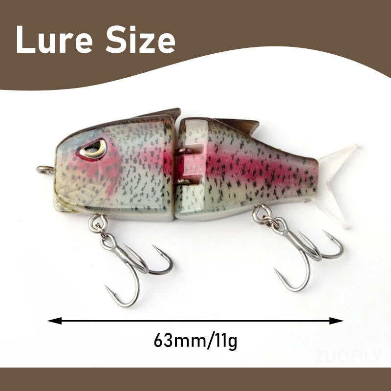 1PCS 6Cm 11G Swimbaits Fishing Lures 2 Joints 3D Printed Bionic Bait Hard Crankbaits for Bass Trout Pike Fishing Accessories