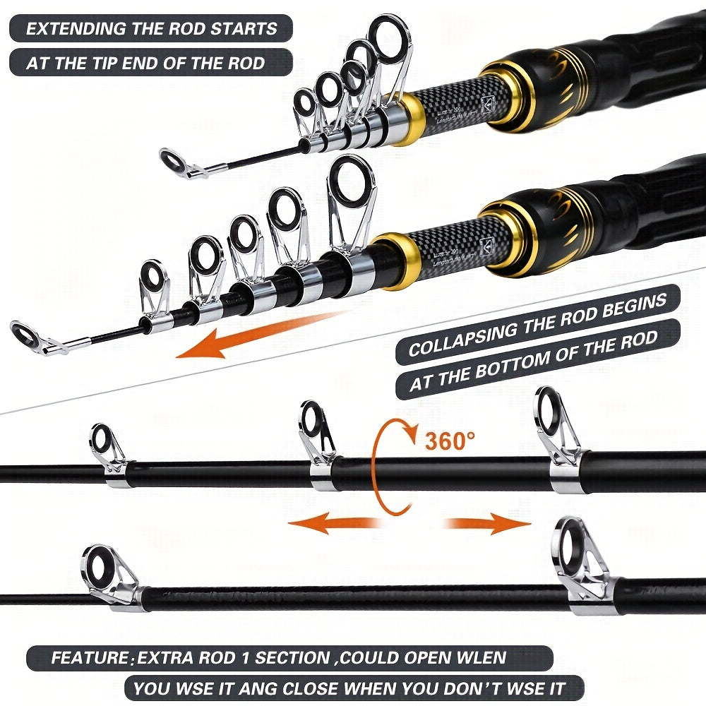 NNETM Fishing Rod Reel Combo Kit with Lures and Bag-1