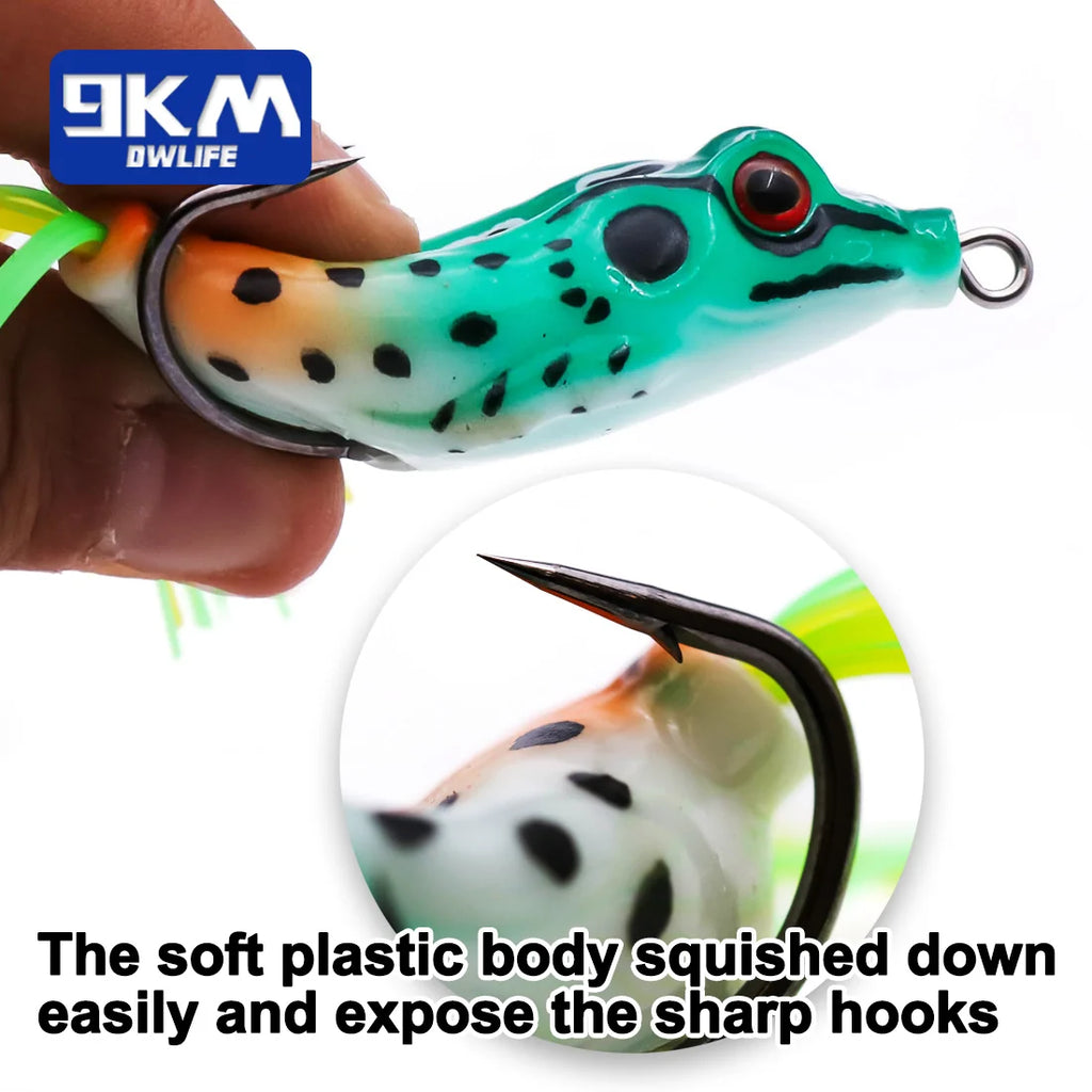 Topwater Frog Lures 6~14G Fishing Lures Bass PVC Fork Tail Frog Artificial Soft Bait Freshwater Weedless Soft Baits Snakehead